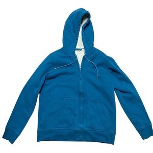 LL Bean Sherpa-Lined Hooded Zip-Up Sweatshirt